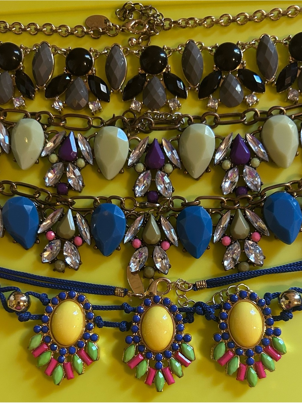 Multicolor Statement Bib Necklace Set - Bold Colorful Women’s Jewelry